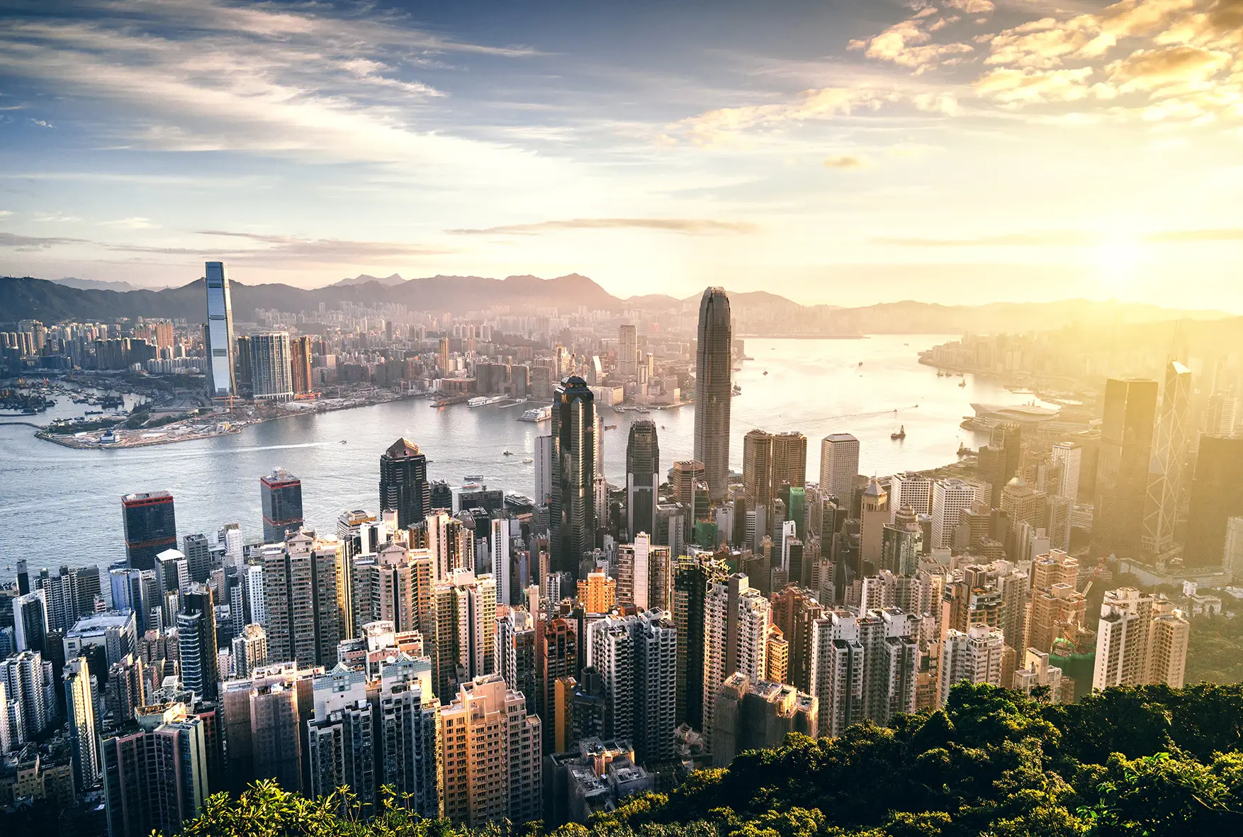Hong Kong_Skyline At Sunrise Hong Kong_Skyline At Sunrise