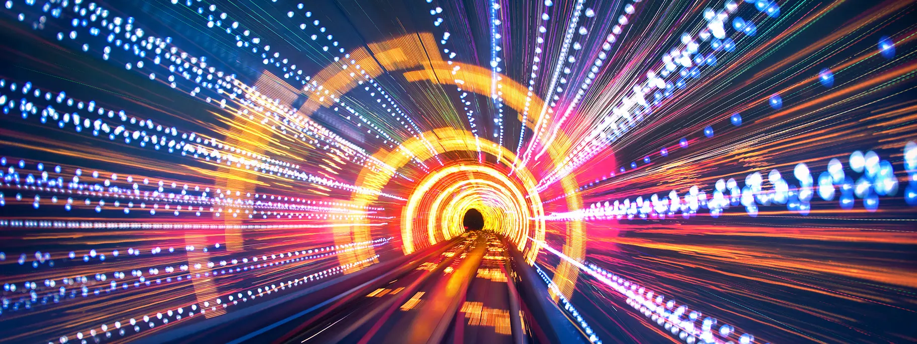 Thought Focus Innovation Tunnel With Vibrant Lights Thought Focus Innovation Tunnel With Vibrant Lights